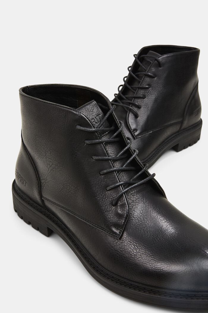 Lace-up boots in faux leather, BLACK, detail image number 2