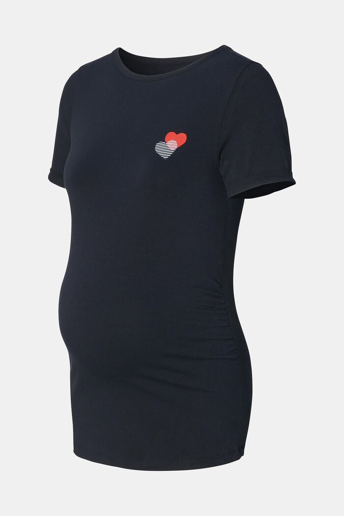 ESPRIT - T-shirt with heart print on the breast at our online shop