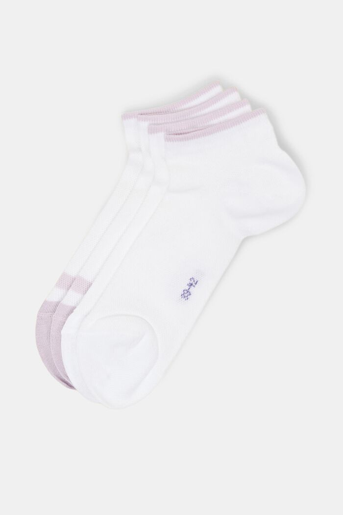 2-pack mesh sneaker socks, organic cotton, WHITE, detail image number 0