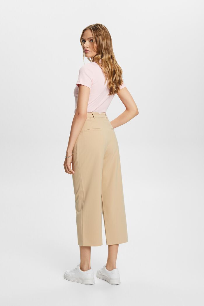 High-rise culottes with waist pleats, SAND, detail image number 3