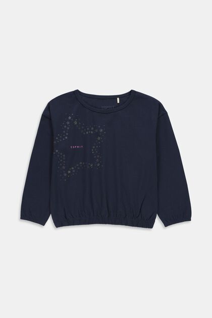 Long-sleeved top with holographic star print