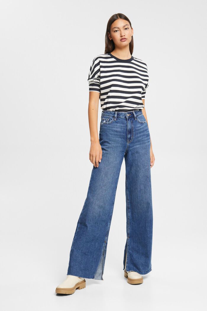 Wide leg jeans, 100% cotton