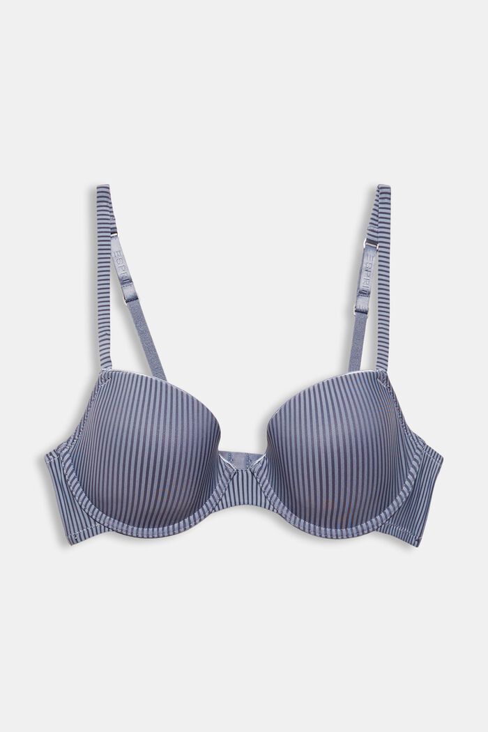 Recycled: padded underwire bra made of microfibre, GREY BLUE, detail image number 5