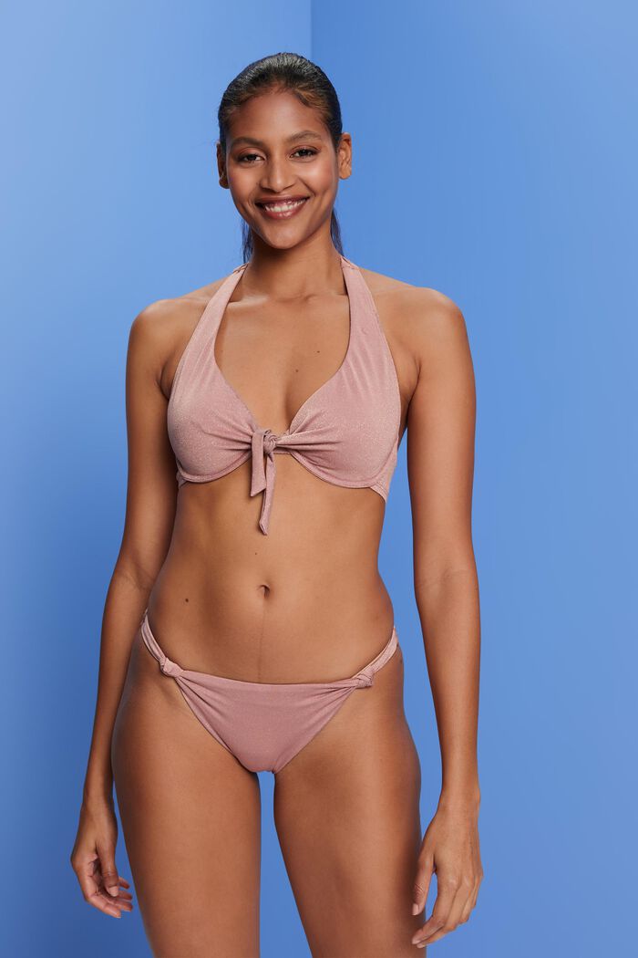 ESPRIT - Recycled: sparkly underwired halterneck bikini top at our online  shop