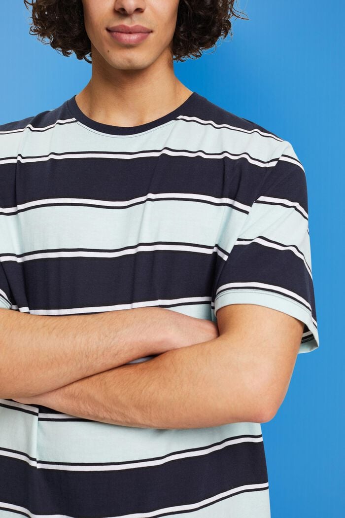 Striped sustainable cotton T-shirt, NAVY, detail image number 2