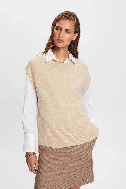 Wool Blend Knit Vest