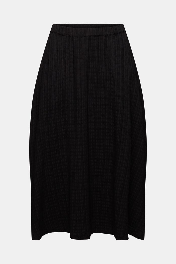 Crinkled Midi Skirt, BLACK, detail image number 6