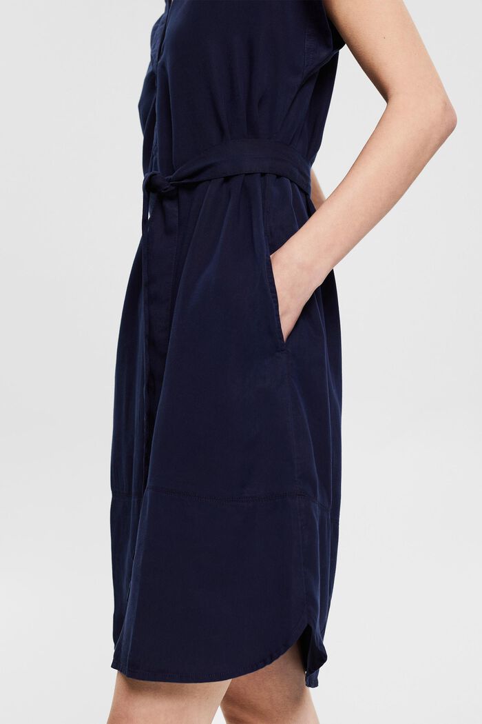 Made of TENCEL™:  tunic dress with a belt, NAVY, detail image number 3