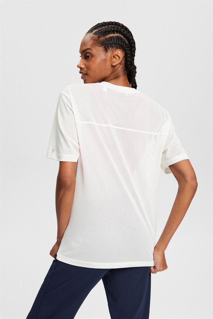 V-Neck Open-Knit T-Shirt, OFF WHITE, detail image number 3