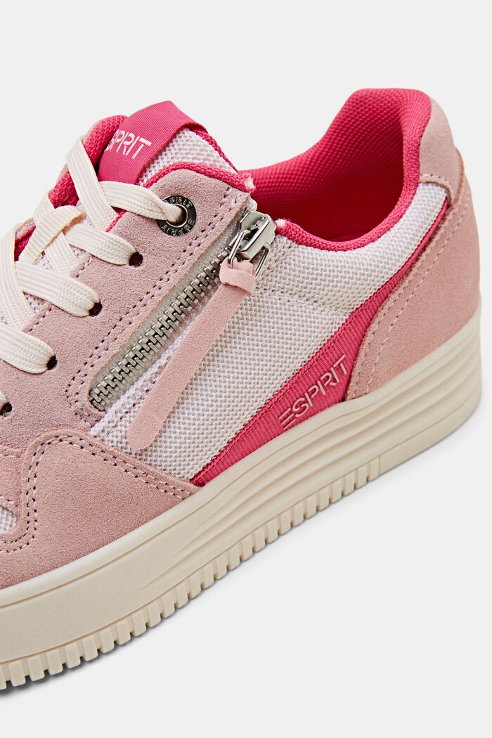 Suede Mesh Sneakers, PINK FUCHSIA, detail image number 3