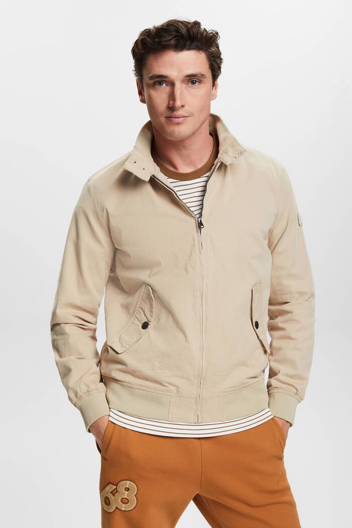 Bomber jacket with stand-up collar, LIGHT BEIGE, detail image number 0