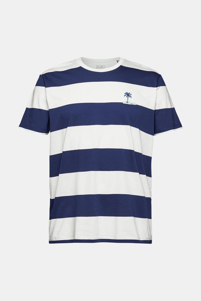 Jersey T-shirt with stripes and a print