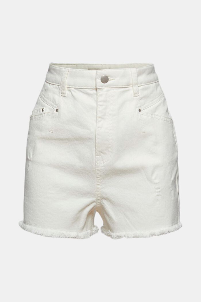 High-waisted denim shorts with vintage effects