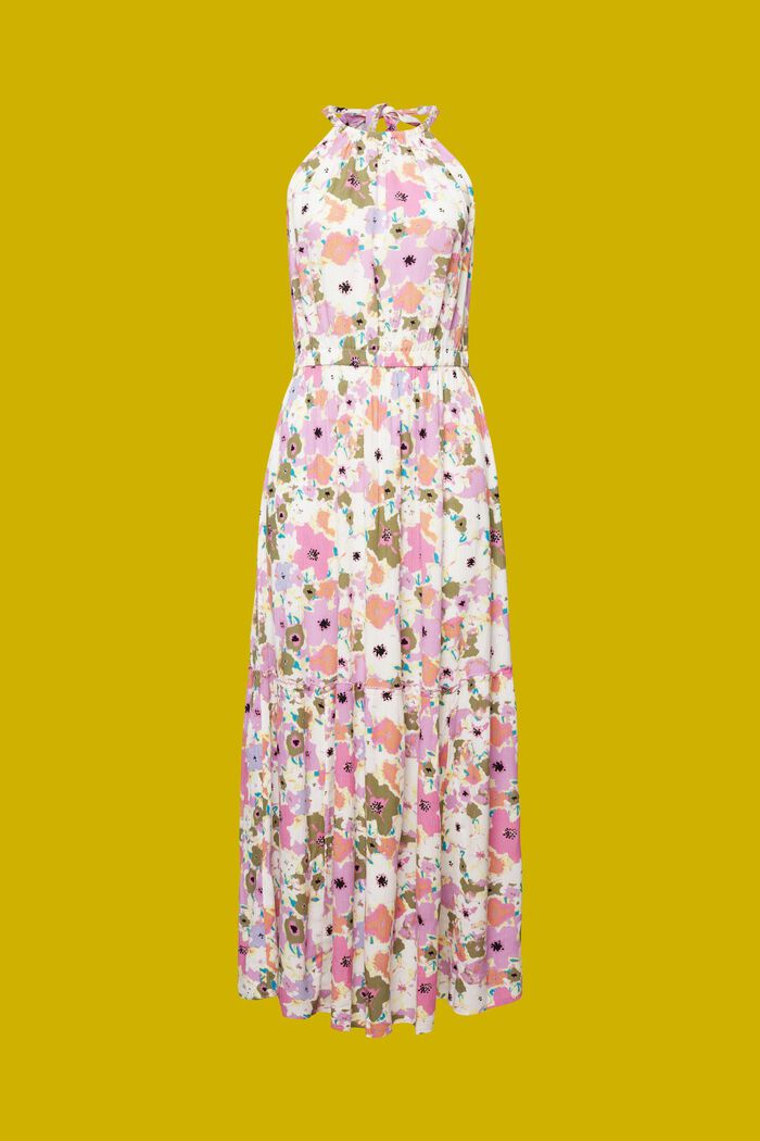 Patterned midi dress, LENZING™ ECOVERO™, PINK, detail image number 6