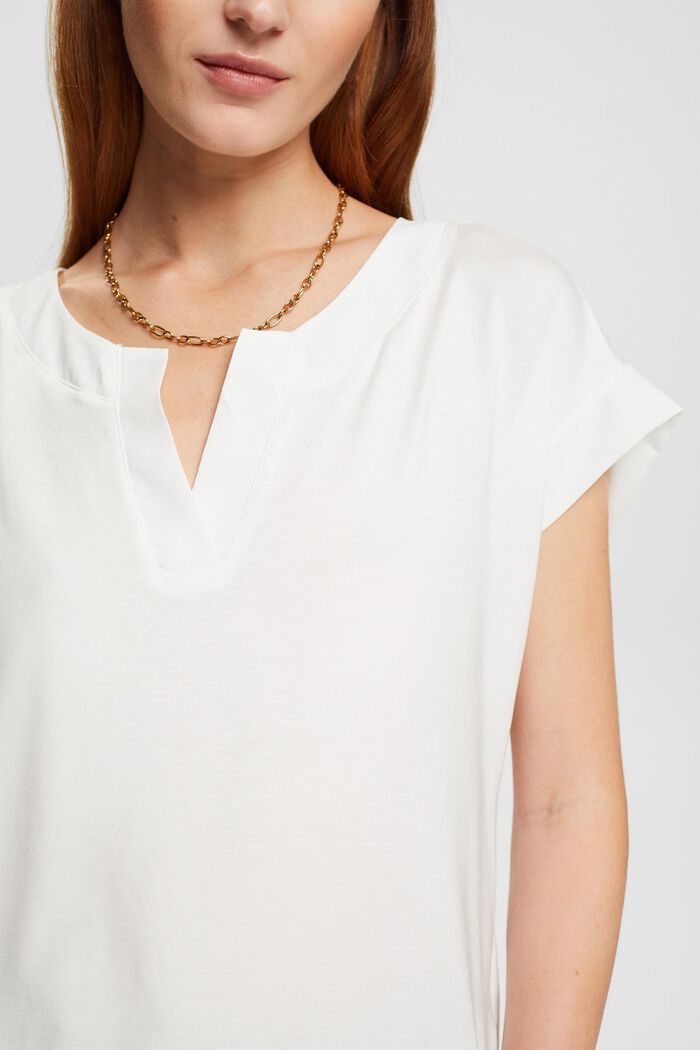 V-neck t-shirt, TENCEL™, OFF WHITE, detail image number 0