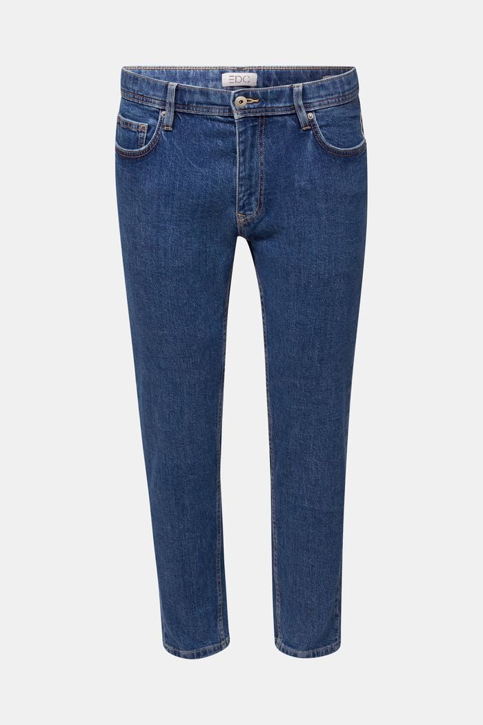 Stretch jeans containing organic cotton, BLUE MEDIUM WASHED, overview
