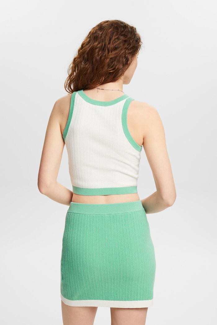 Two-Tone Cropped Sweater Tank, DUSTY GREEN, detail image number 2