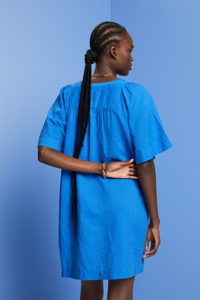 Mini dress, cotton-linen blend, BRIGHT BLUE, detail image number 3