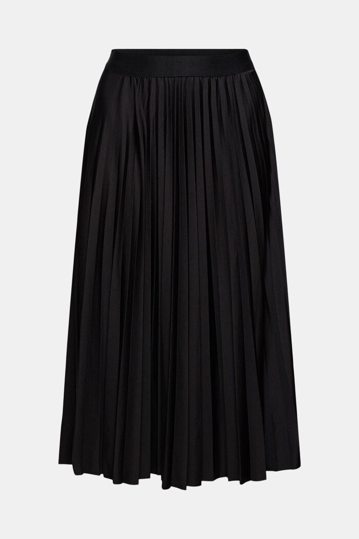 Pleated skirt with elasticated waistband, BLACK, detail image number 7
