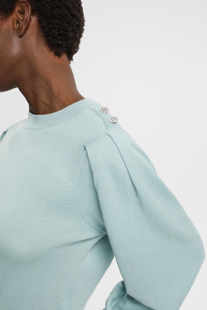 Jumper with jewellery buttons, LIGHT AQUA GREEN, detail image number 0