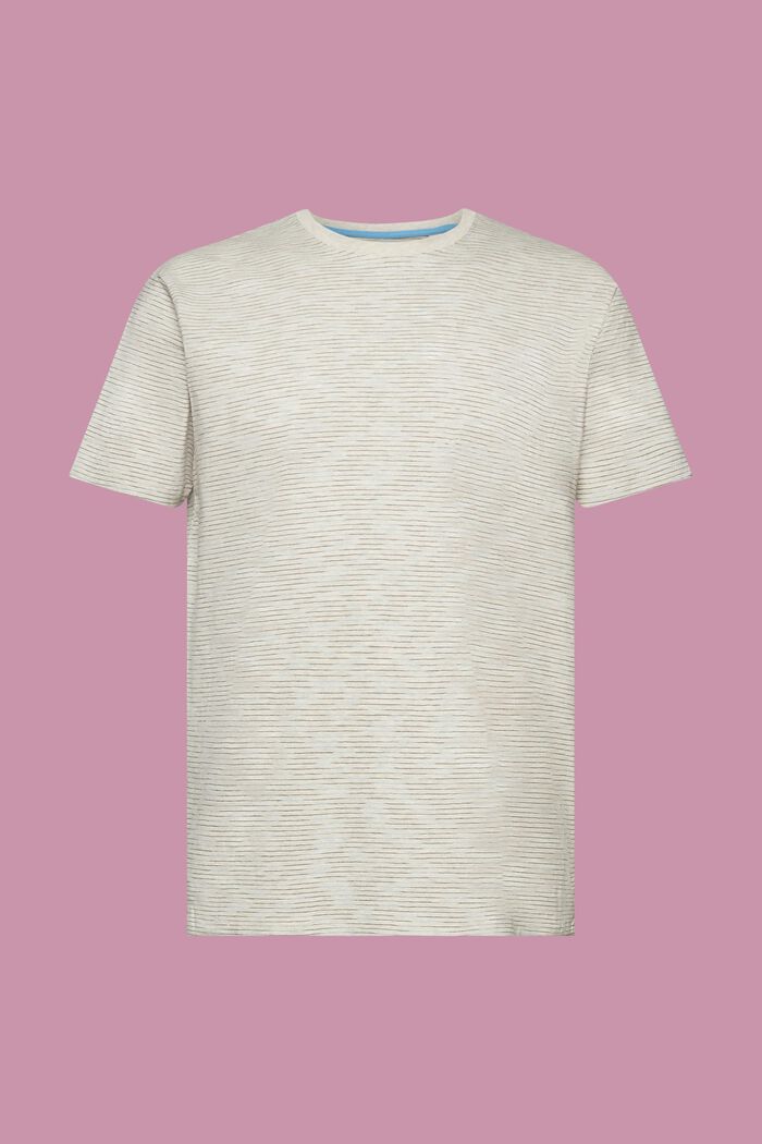 Fine stripe mélange t-shirt, TURQUOISE, detail image number 7