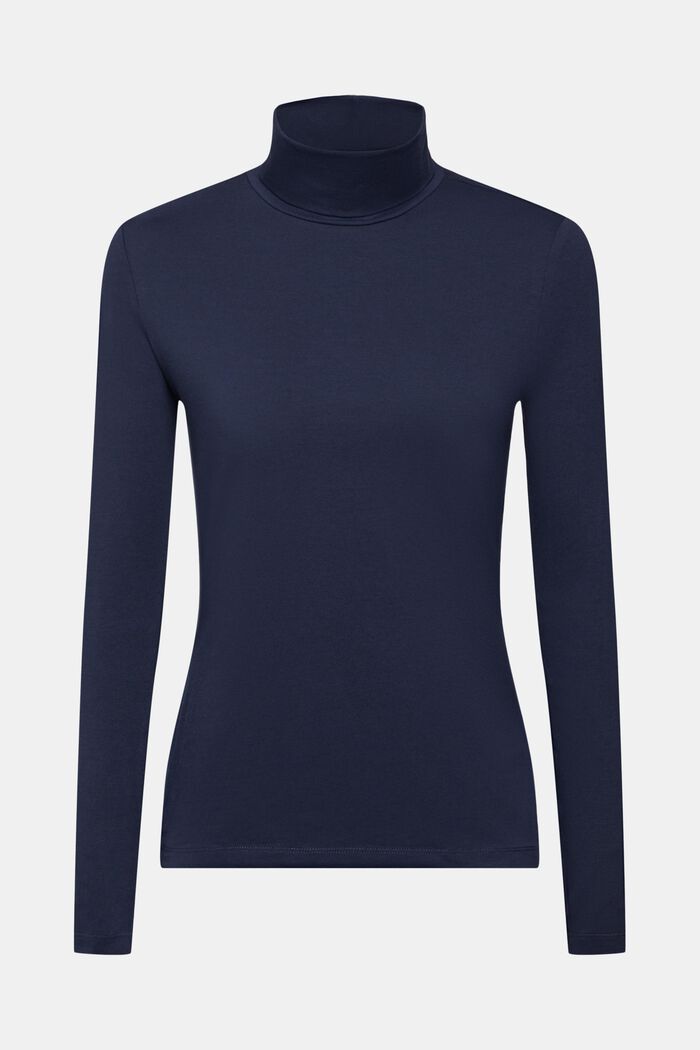 Roll Neck Long Sleeve Top, NAVY, detail image number 5