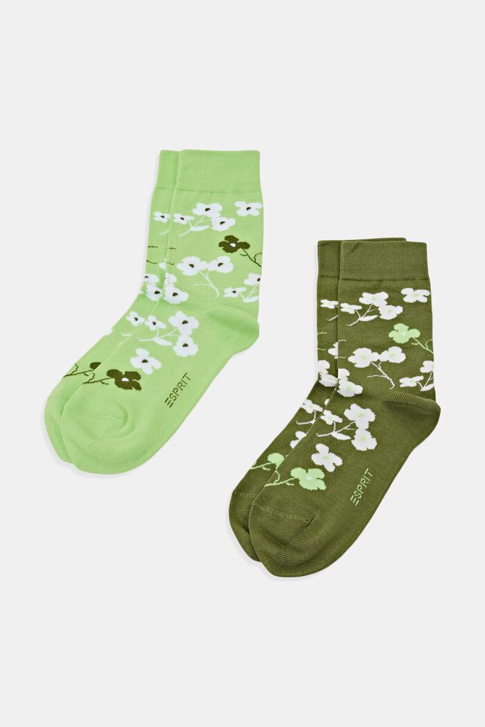 2-Pack Printed Chunky Knit Socks, LIGHT GREEN / GREEN, detail image number 0