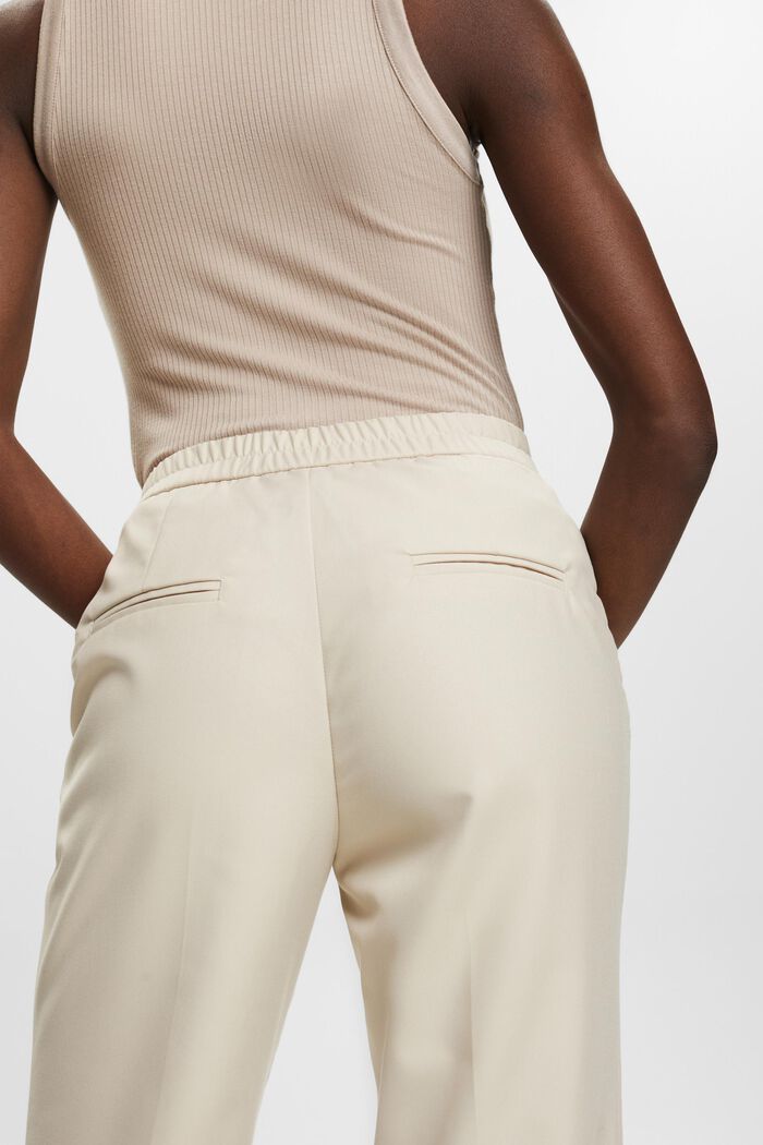 High-rise wide leg trousers, LIGHT TAUPE, detail image number 4