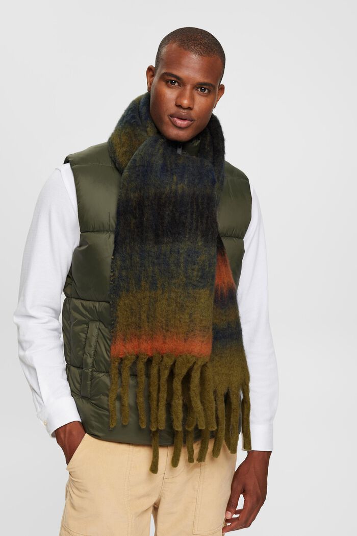 Colour gradient wool blend scarf