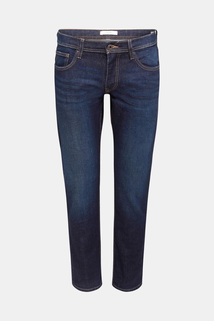 Stretch jeans containing organic cotton, BLUE DARK WASHED, detail image number 8