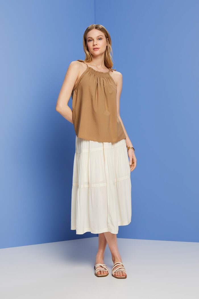 ESPRIT - Camisole top with smock, TENCEL™ at our online shop