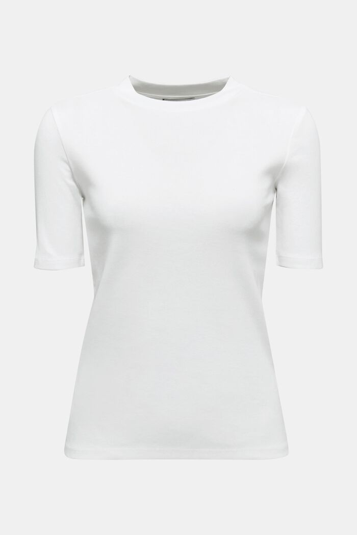 Cotton jersey basic T-shirt, WHITE, overview