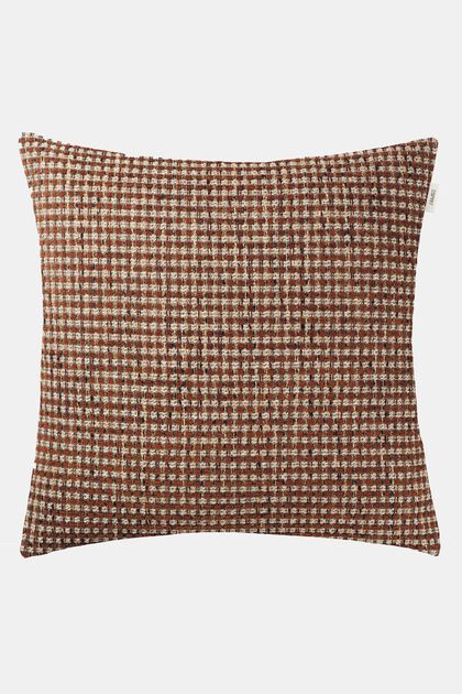Textured bouclé cushion cover, RUST, overview