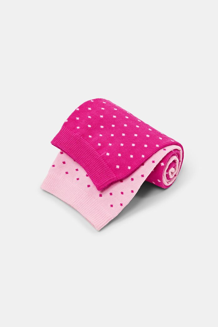 2-Pack Polka Dot Socks, Organic Cotton, ROSE / PINK, detail image number 2