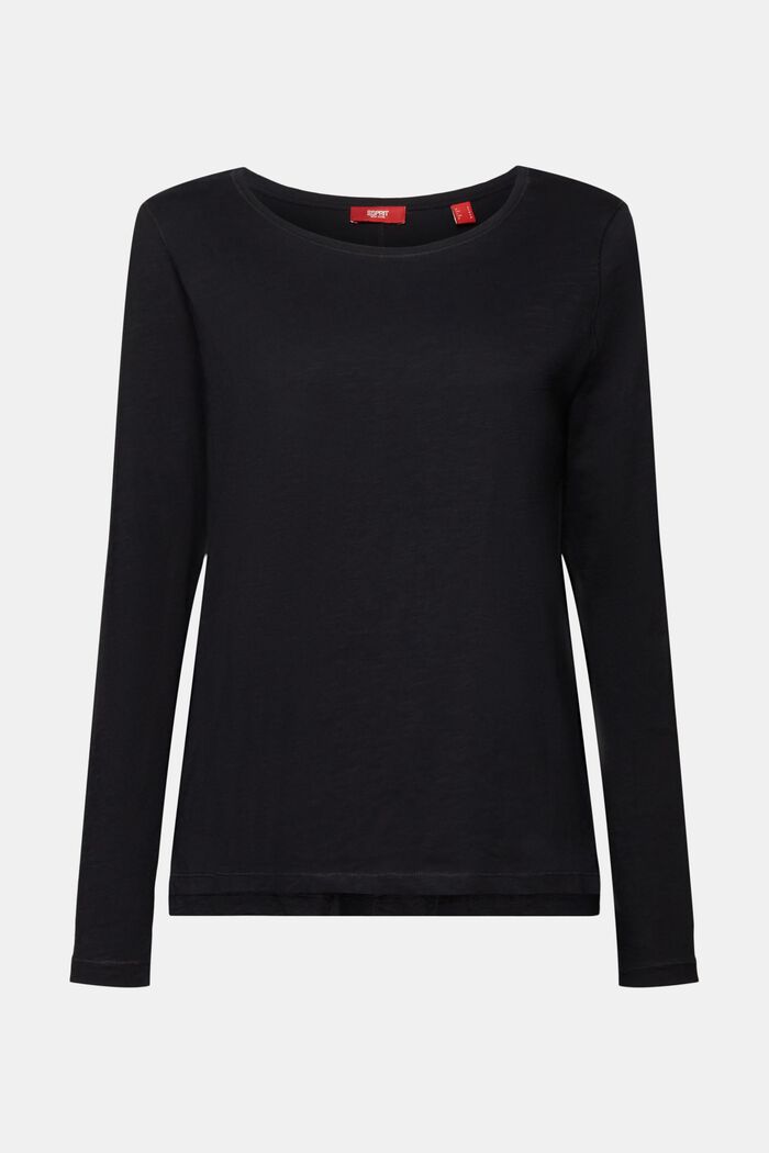 Jersey long sleeve top, 100% cotton, BLACK, detail image number 6