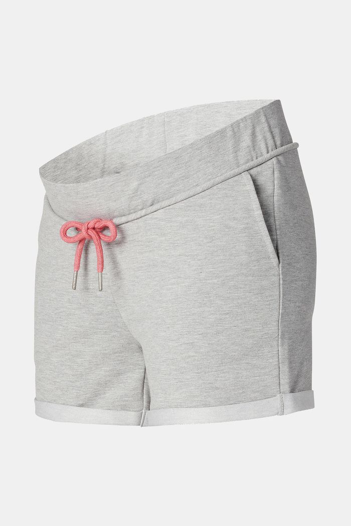 Sweatshirt shorts with under-bump waistband, MEDIUM GREY MELANGE, overview