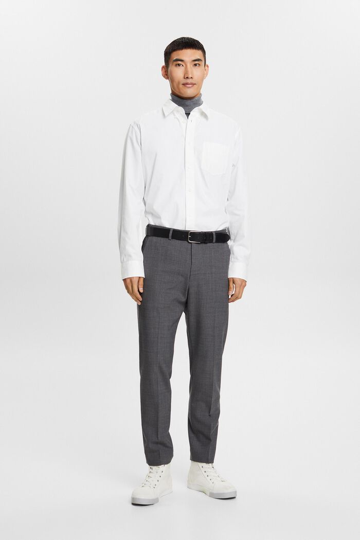 Poplin button-down shirt, 100% cotton, WHITE, detail image number 6