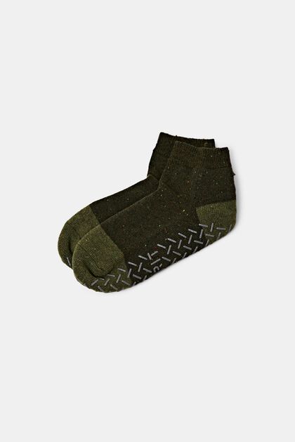 Wool blend homesocks with non-slip sole