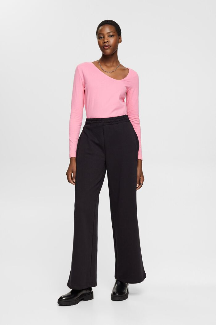 Long-sleeved top with asymmetric neckline, PINK, detail image number 4