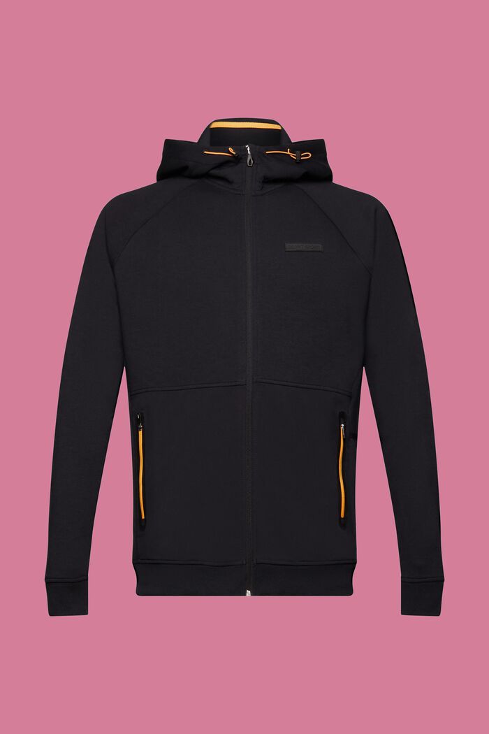 Zip-up hoodie, BLACK, detail image number 5