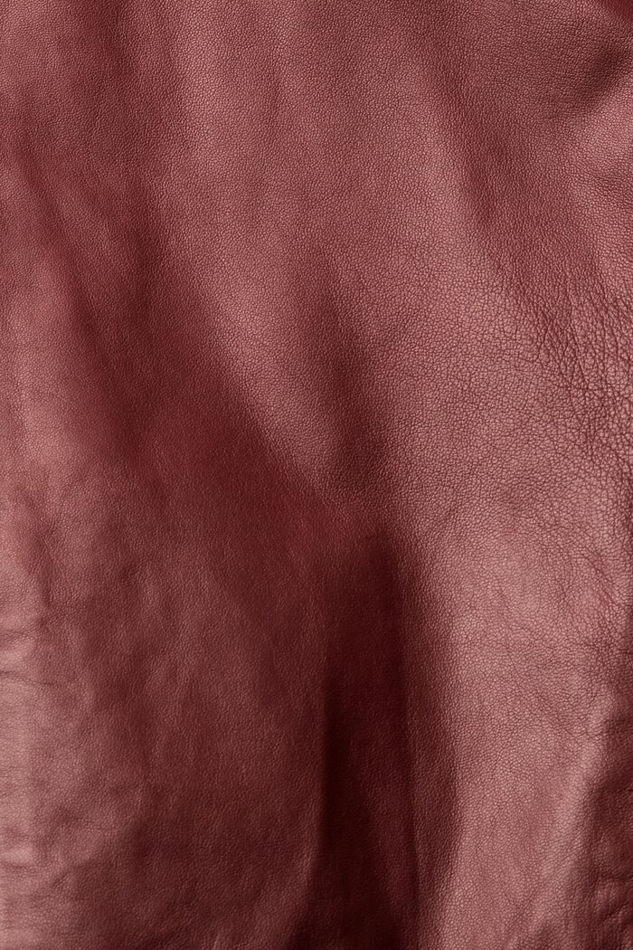 Leather jacket with fake fur collar, RUST BROWN, detail image number 1