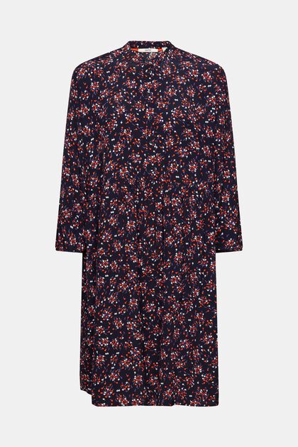 Woven midi dress with all-over pattern