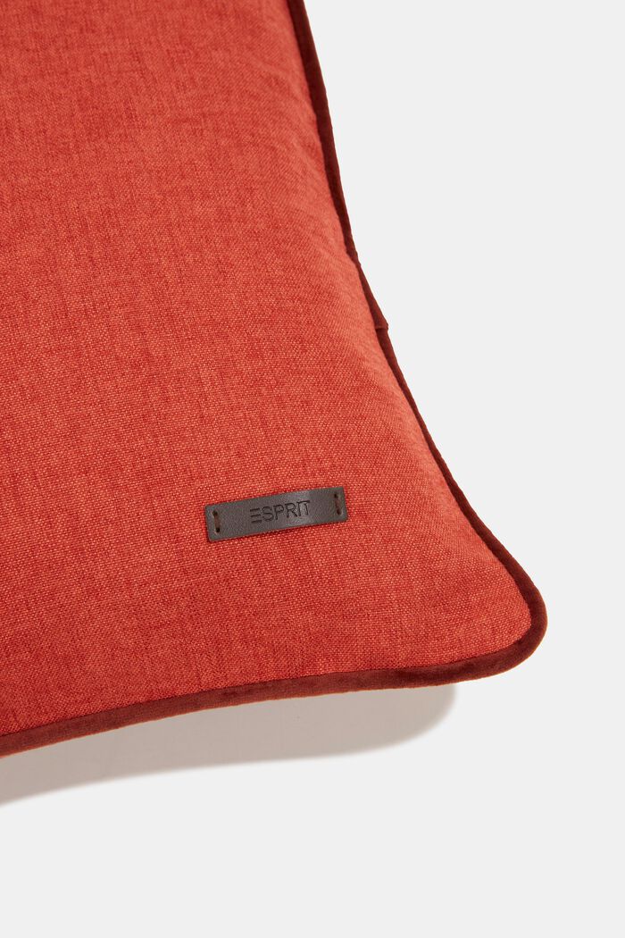 Decorative cushion cover with velvet piping, RUST, detail image number 1