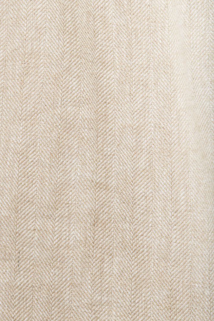 Cotton and linen blended herringbone trousers, LIGHT BEIGE, detail image number 5