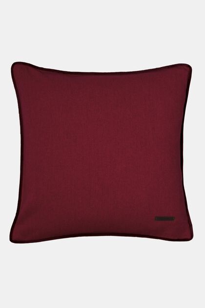 Decorative cushion cover with velvet piping, DARKRED, overview