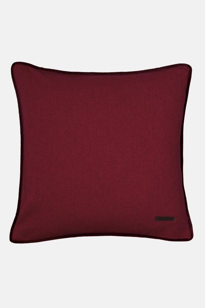 Cushion cover with velvet piping, DARKRED, detail image number 0
