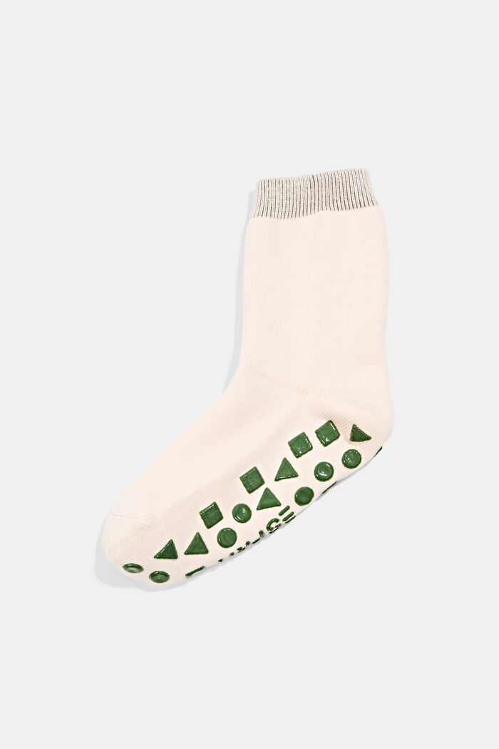 Non-slip socks made of blended organic cotton