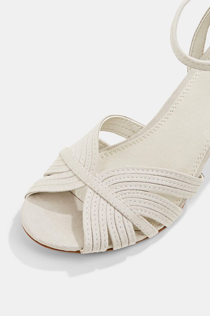 Sandals with a heel, LIGHT GREY, detail image number 4