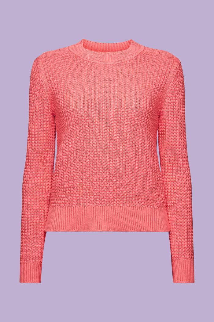 Structured Knit Crewneck Sweater, PINK, detail image number 5
