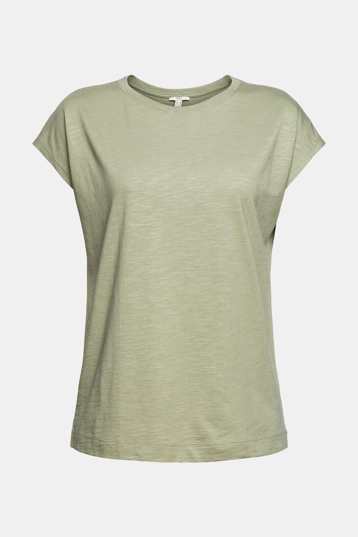 Basic T-shirt in organic blended cotton, LIGHT KHAKI, detail image number 6